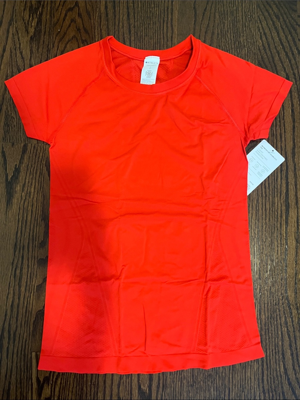 Athleta Momentum Seamless Short Sleeve Running Tee Bright Red